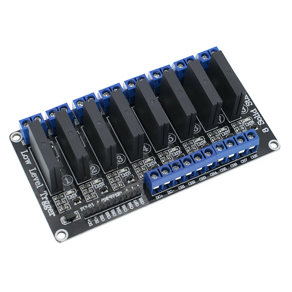 10 шт. 8-канальный 5 В DC релейный модуль твердотельный высокий уровень SSR AVR DSP |