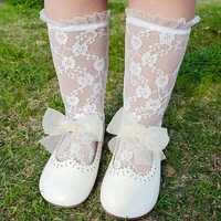 new style childrens baby lace socks tube girl socks princess lace mesh summer fashion lace knee high socks