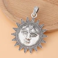 5pcslot silver color large sun sunflower charms pendants for necklace jewelry making accessories