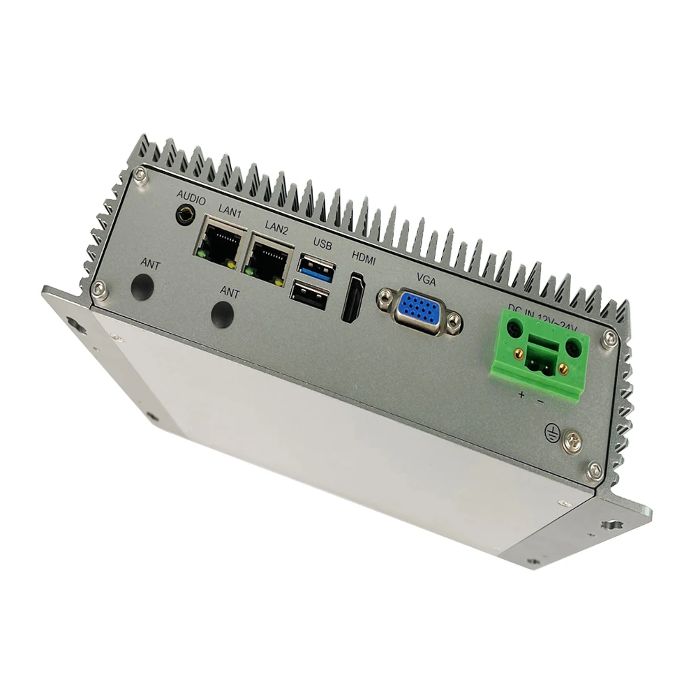 Billig 7x24 Stunden Industrie Fanless Mini PC Intel I3-6100 I5-6200 J1900 3855U 6 * USB 4 * COM 2 * LAN Windows 10 Linux Mini Computer HD-MI