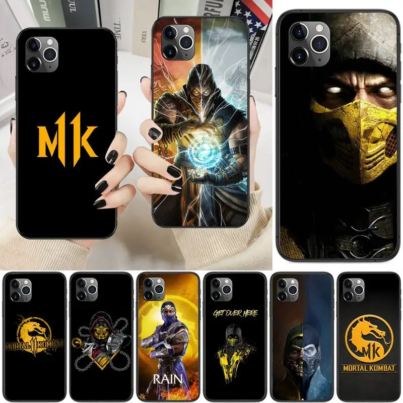 

Mortal Kombat Soft Silicone Black Phone Case For iPhone 13 12 11 Pro Max 11 XR XS Max X 8 7 6 5 SE 2020 Fundas Cover