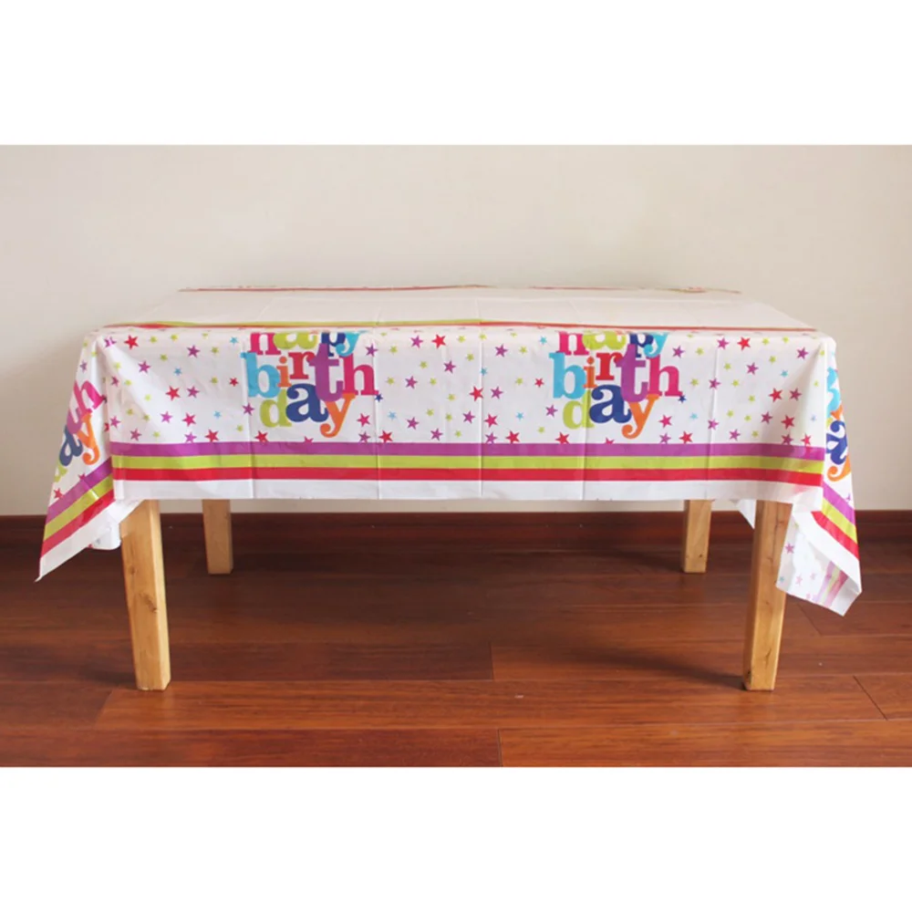 

108x180cm Ballon Printed Disposable Tablecloth PE Tablecloth Party Supplies Black