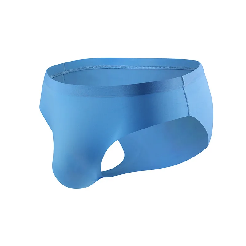 

New Mens Elastic Seamless Briefs Shorts Underwear Ultra-Thin Breathable Briefs Cueca Ice Silk Seamless Low Waist Soft Underpants