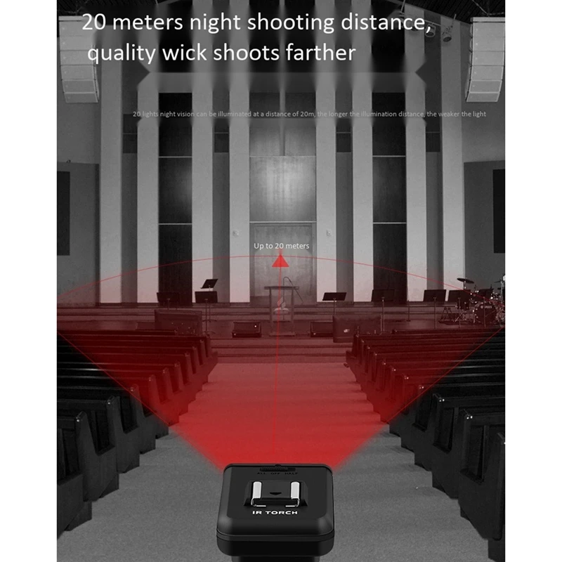 

LN-3 Infrared Photography Light IR LED Fill Light All-Black Environment 20 Meters Night Vision Camera Distance