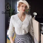 Dabuwawa длинный вязаный кардиган, женский осенне-зимний свободный свитер с рукавами-фонариками, кардиган, Базовые Женские топы на пуговицах, DO1CKT010