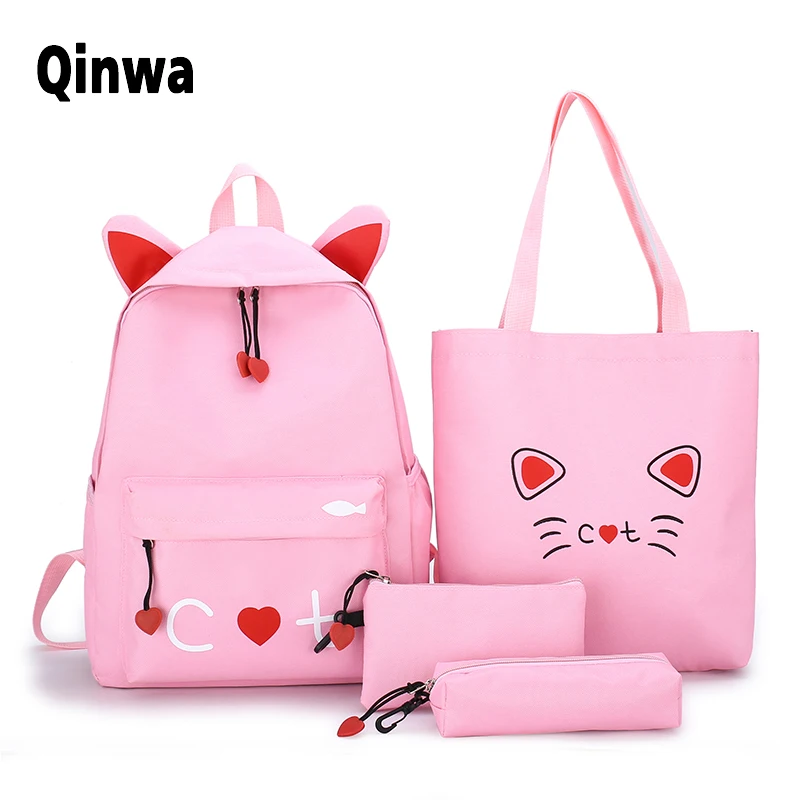 4 шт./компл. Для женщин школьные женские сумки рюкзаки для девочек подростков