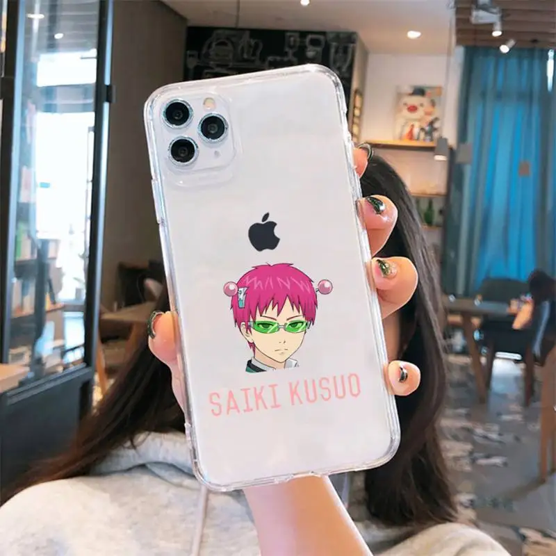 

Saiki Kusuo Japan anime Phone Case Transparent for iPhone 6 7 8 11 12 s mini pro X XS XR MAX Plus
