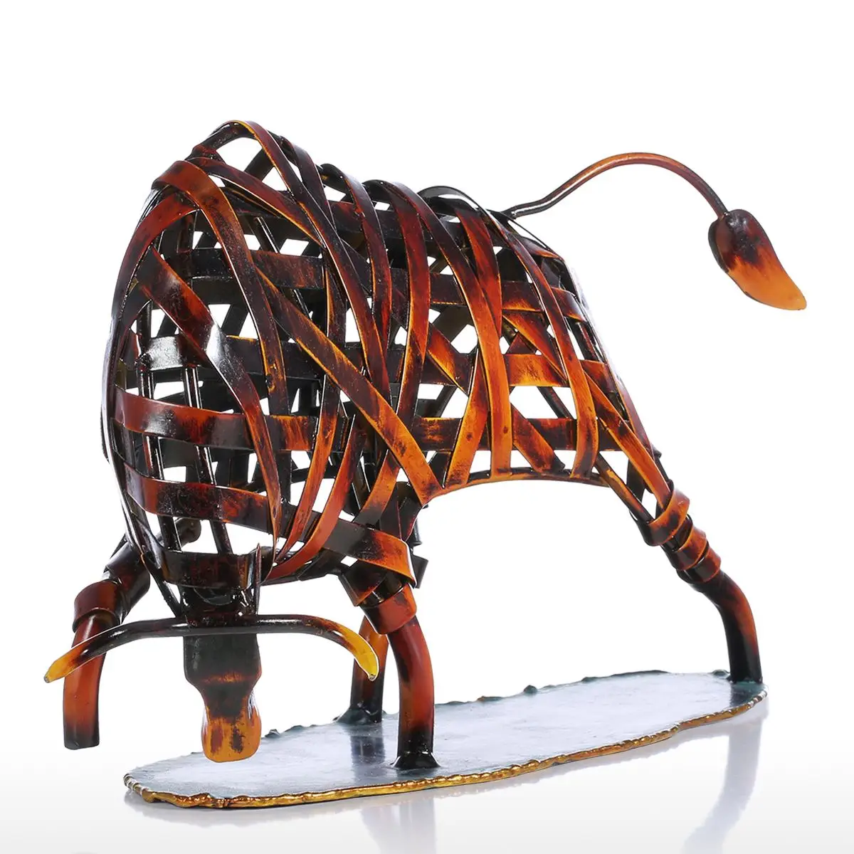 

Iron-made Braided Cattle Home Furnishing Articles Handmade Craft House Office Ornamental Artwork