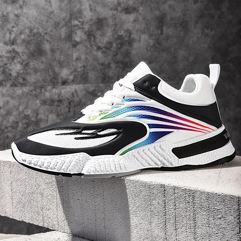 

Новая воздухопроницаемая Мягкая подошва на резиновой подошве в повседневном стиле мужские туфли мужские теннисные Бег обувь, плотно сидящ...