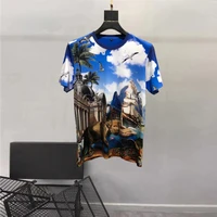 europe style summer fashion mens high quality casual tee tos chic animal print t shirts a387