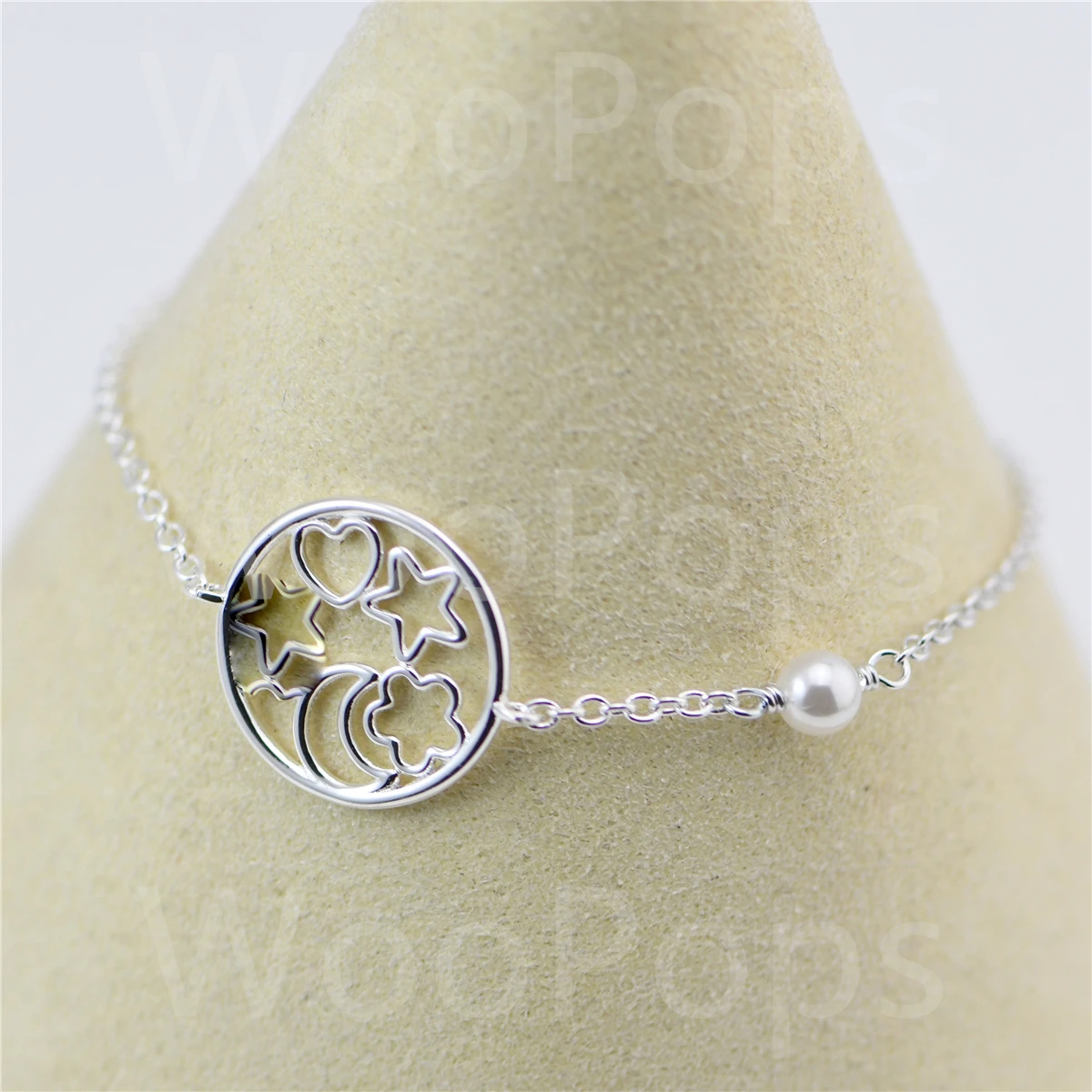 

Friendship Heart Moon Star Shape Bracelet Gift European Style 925 Sterling Silver Jewelry For Gilr With High Quality