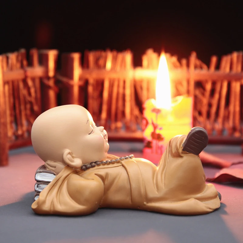 Буддийские маленькие статуи монаха фигурка скульптура ручной работы украшение