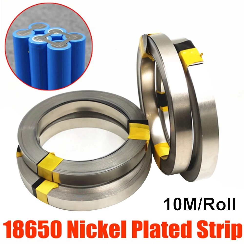 

Nickle Strip 1 Roll 10m 18650 Li-ion Battery Nickel Sheet Plate Nickel Plated Steel Belt Strip Connector Spot Welding Machine