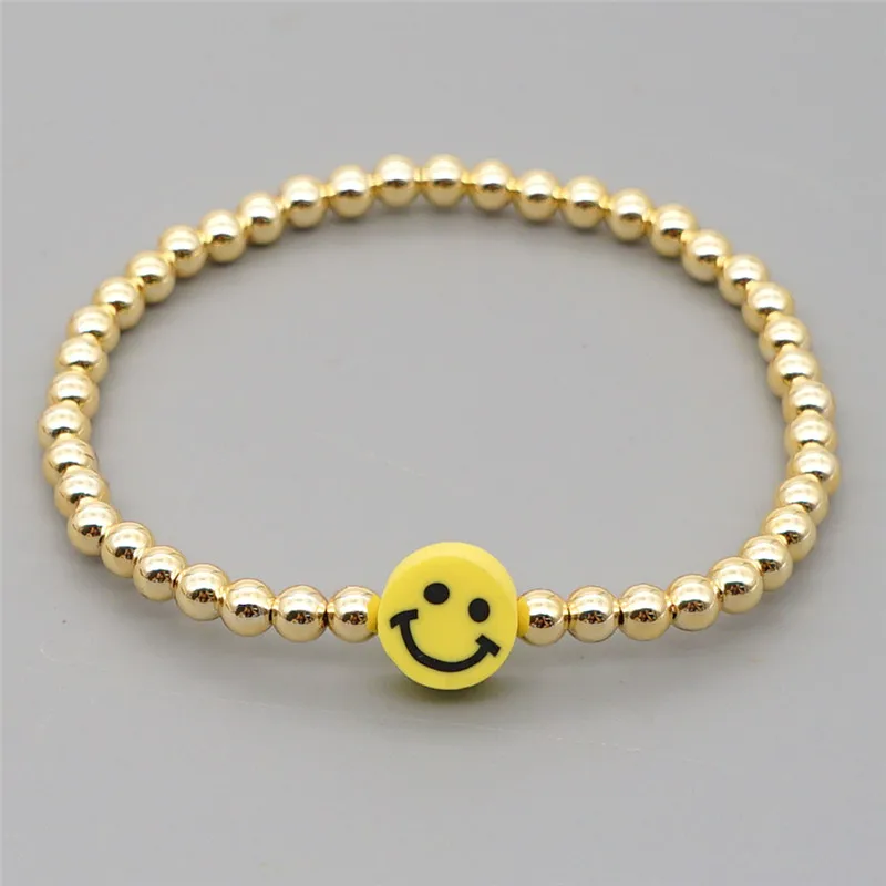 

MASA New Colorful Polymer Clay Discs Bracelet Women Cute Smile Handmade Adjustable Color Beads Bracelet Party Jewelry
