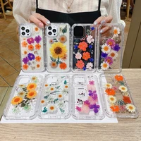 shockproof protection phone case for iphone 13 12 11 pro max xr xs se 2020 6 7 8 plus bumper back covers artificial flower coque