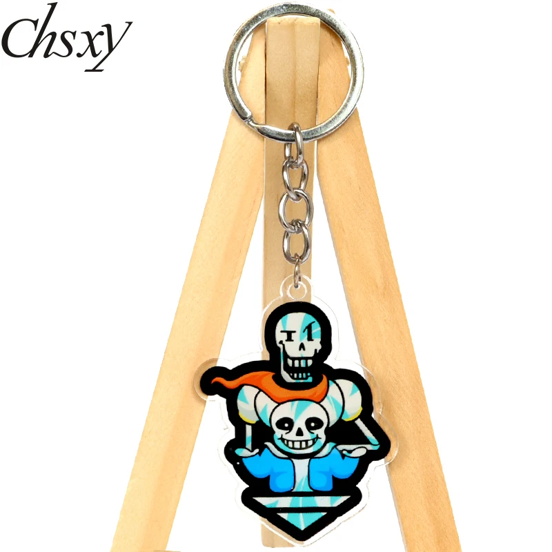 Акриловый брелок для ключей с рисунком черепа из аниме Undertale Sans аксессуары