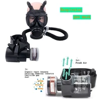 rubber gas full face mask portable electric air supply rechargeable type 87 gas mask long tube respirator formaldehyde protecti