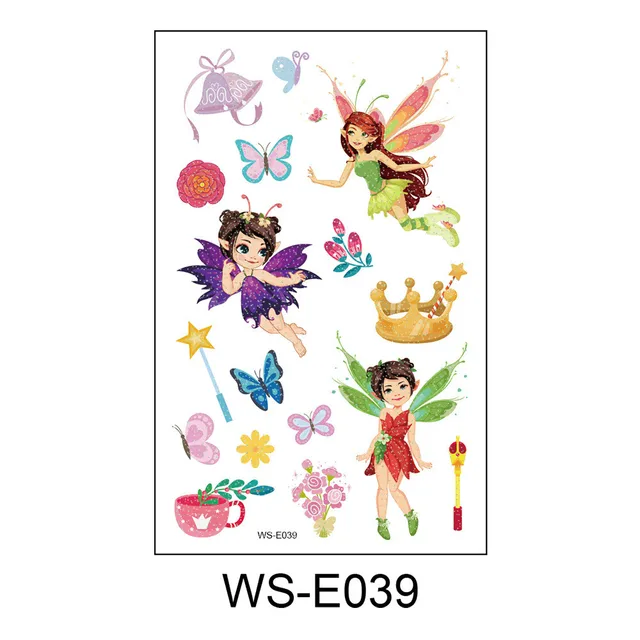 10pcs/Set Fairy Tale Waterproof Glitter Temporary Tattoo Stickers for  Children Water Transfer Gift for Kids Pupil Kindergarten