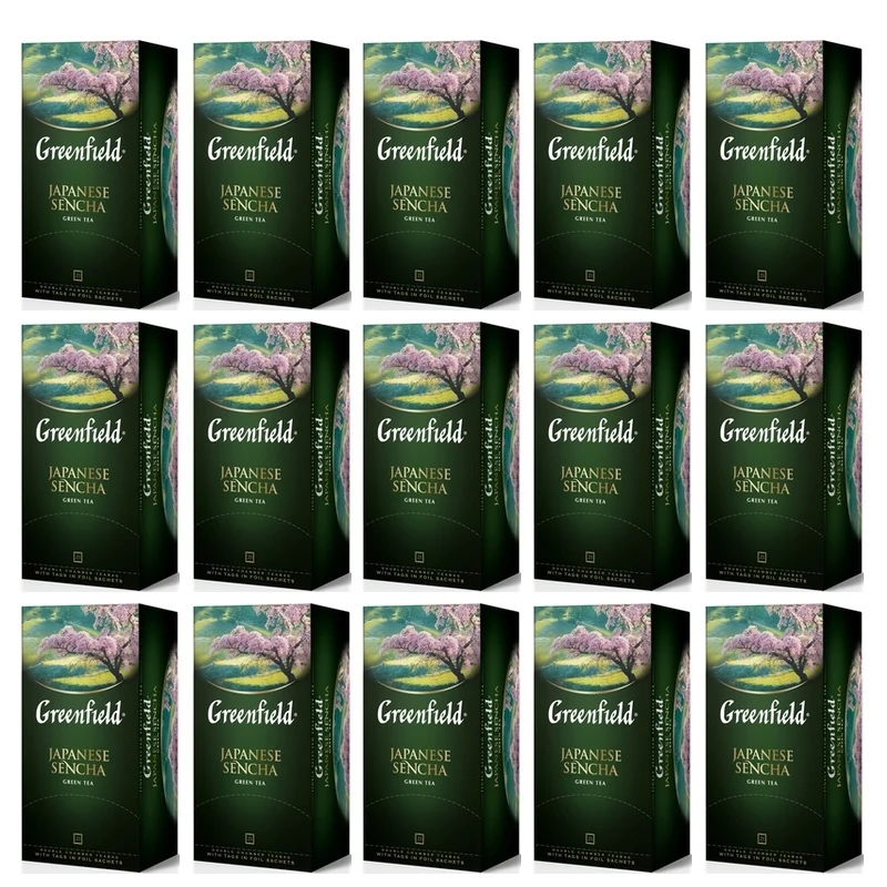 Зеленый чай Greenfield Japanese Sencha 25 пакетиков х 15 шт (натуральный пакетированный для