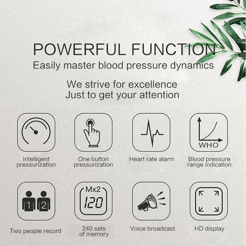 Автоматический цифровой монитор артериального давления на руку и частоты