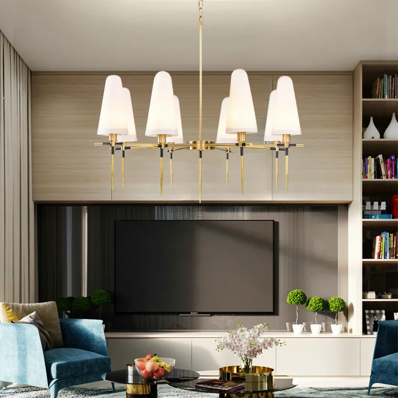 Роскошная люстра в скандинавском стиле Jaime со стеклянными оттенками