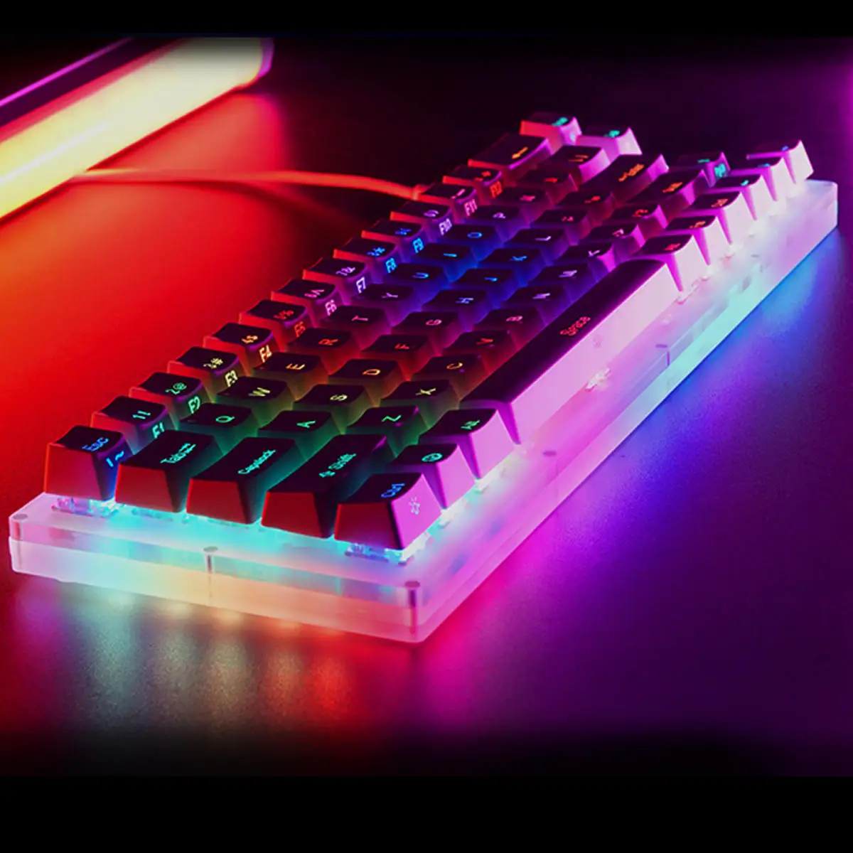 CUUWE K66 66Key Tyce C Проводная RGB подсветка переключатель Gateron Механическая игровая