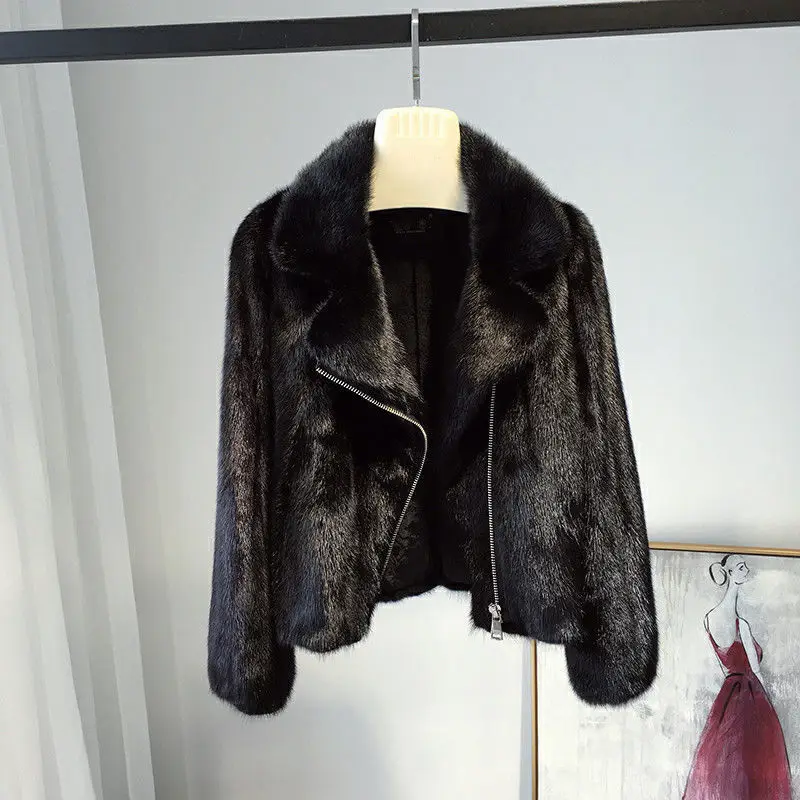 

Mink fur coat women's short winter 2020 new fashion mink coat winter coat winter coat women plus size Zipper Thick