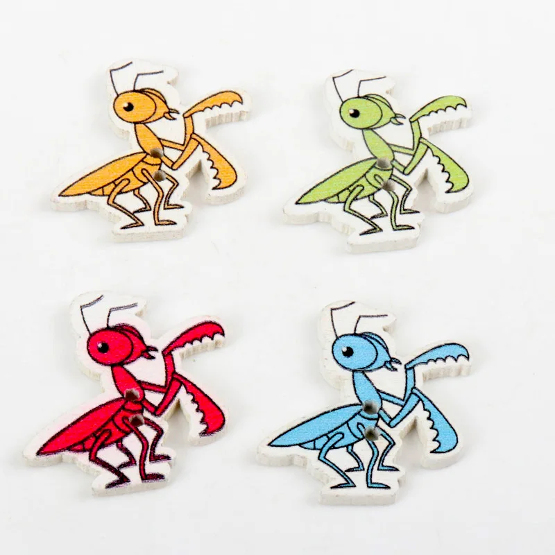 Новинка 2019 деревянные пуговицы для шитья скрапбукинга форма Mantis смешанные