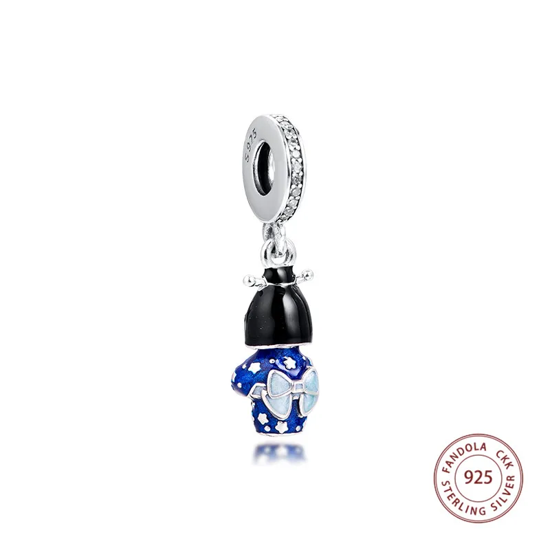 2020 Spring Fit Original Pandora Charms Bracelet 925 Sterling Silver Japanese Doll in Blue Kimono Beads for Women Jewelry Making | Украшения