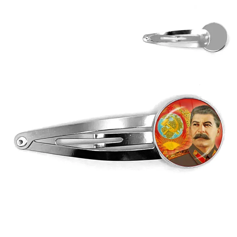 Советский СССР Сталин Ленин заколки для волос классическая красная звезда серп