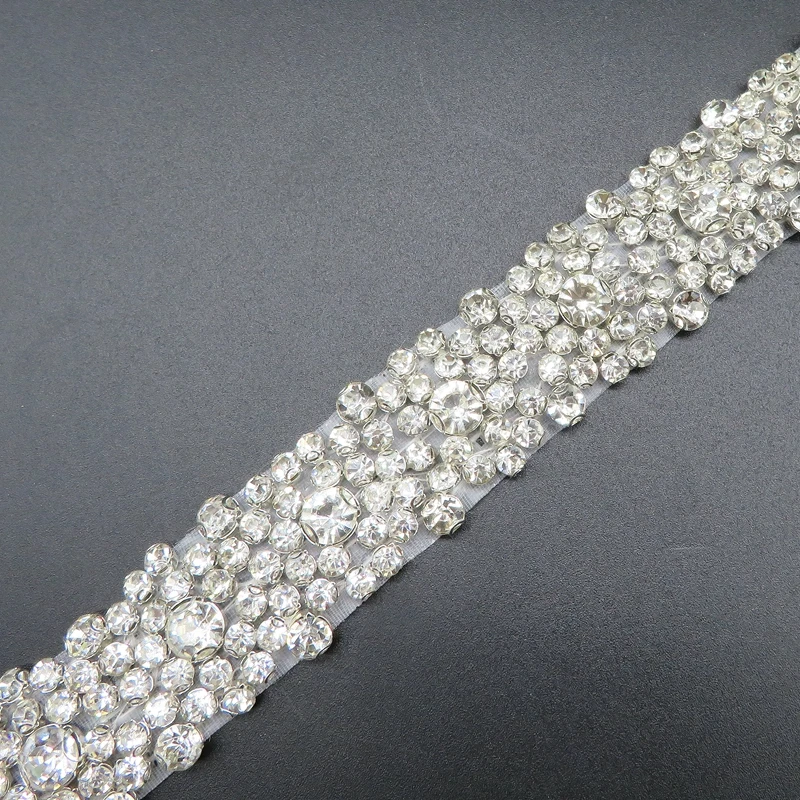 1 ярд Свадебная аппликация Стразы с Кристаллами Полная кристальная отделка для