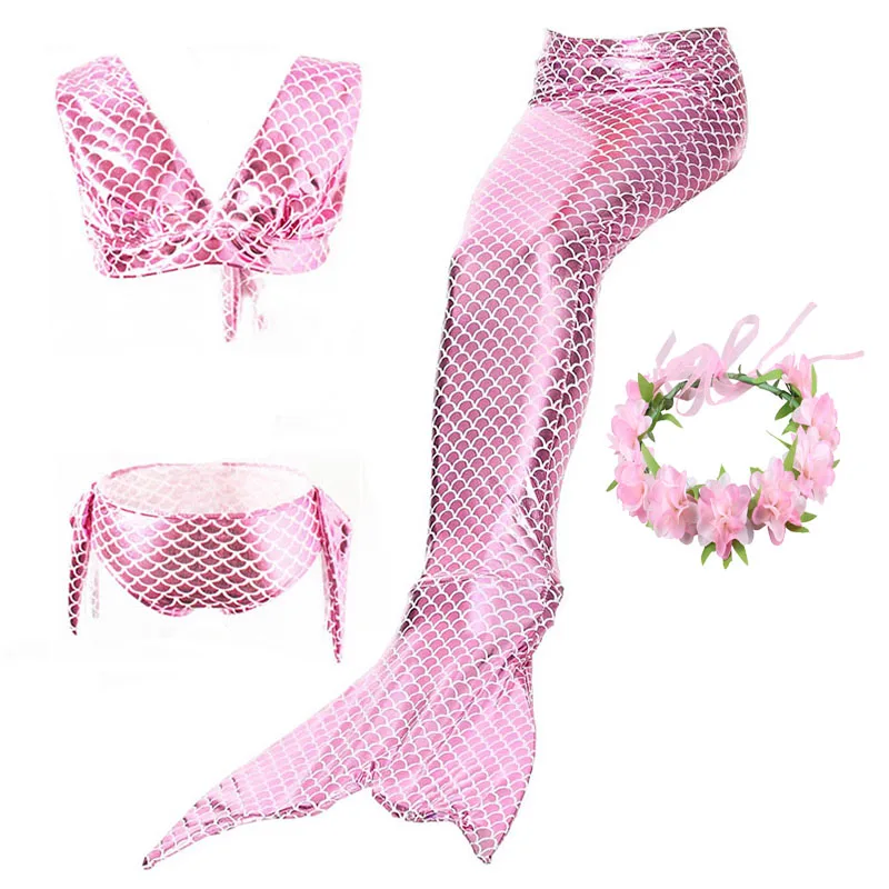 

Swimmable Girls Mermaid Tails With Monofin Bikinis Set Kids Swimsuit Mermaid Tail Cosplay Costume Swimwear for Children Swimming