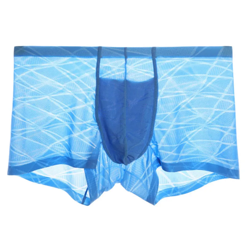 Тонкие и гладкие качественные мужские трусы с выпуклым дизайном шелковые