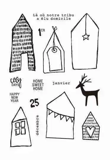 Французские прозрачные штампы для скрапбукинга/изготовления открыток/детские