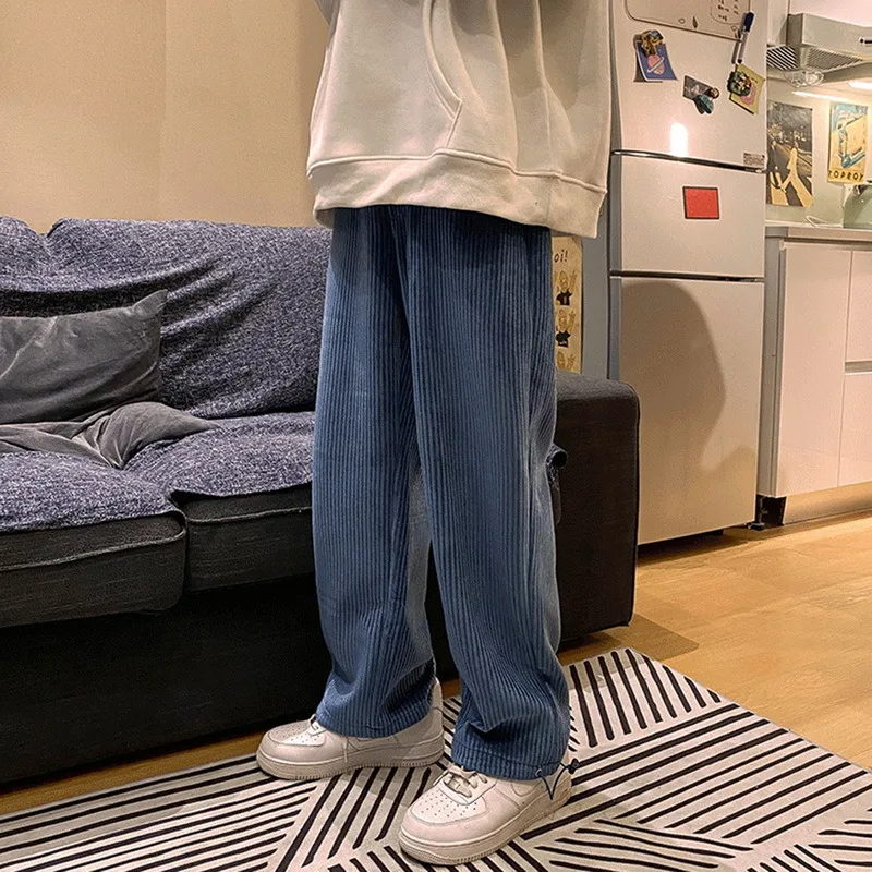 Мужские повседневные Прямые брюки SHUJIN женские вельветовые однотонные большого