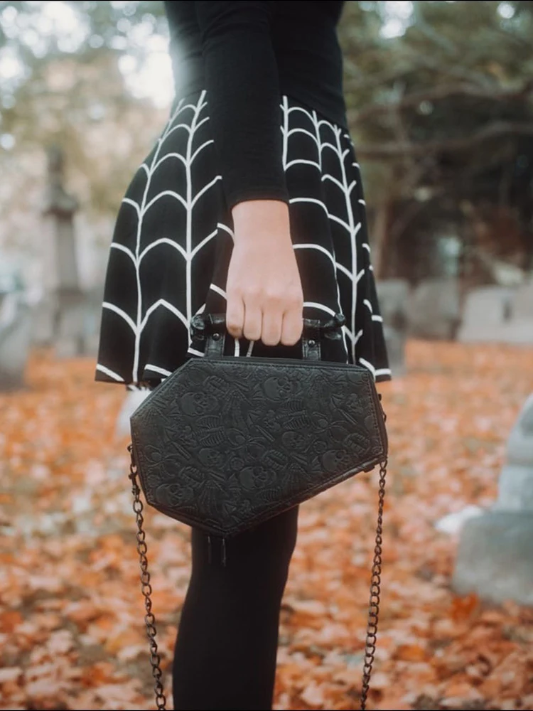 Юбка женская летняя трапециевидная с высокой талией и принтом паутины - купить по