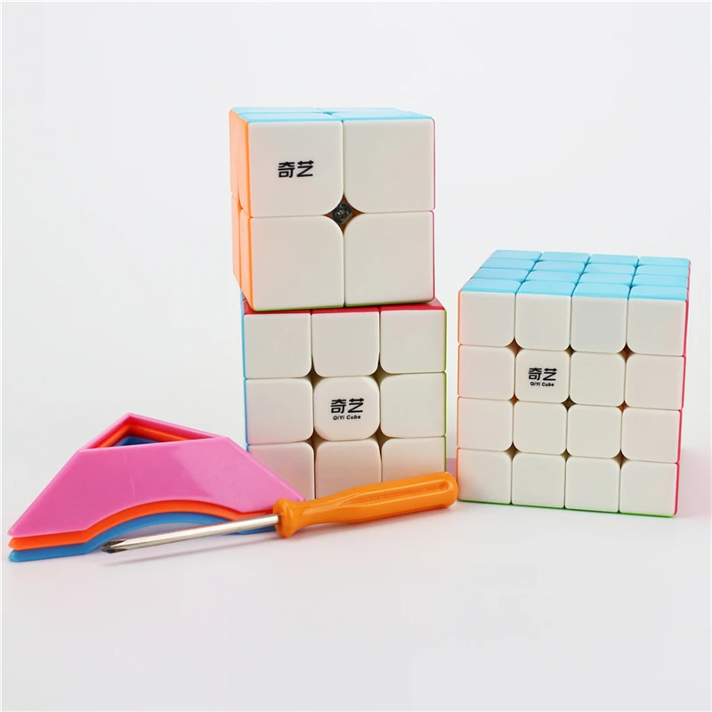 QiYi 2x2x2 3x3x3 4x4x4 1 комплект/3 шт. магический куб соревнование скорость головоломка Кубики Игрушки для детей Дети куб stickerless матовый куб