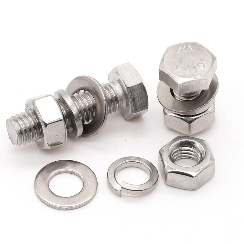 

stainless steel external screw bolt and nut set large full minimum M3 M4 M5 M6