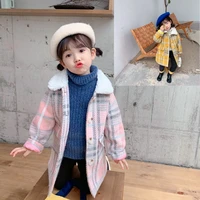 girls babys kids coat jacket outwear 2022 plaid thicken warm winter autumn overcoat cardigan%c2%a0formal childrens clothing
