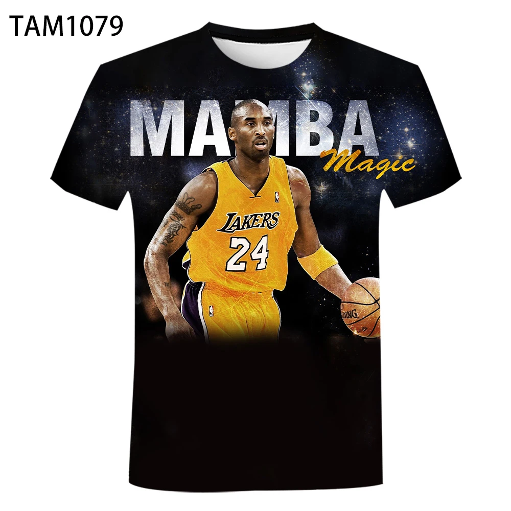 Новинка 2021 Спортивная футболка Kobe 24 с 3D принтом для фитнеса мужская и женская