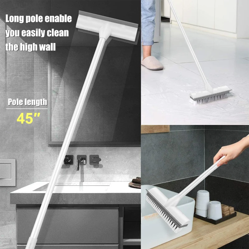 

Floor Cleaning Brush Long Handle Cleaning Brush Retractable Handled Bristles Ceramic Tile Bath Brushes Bathroom Clean Tools