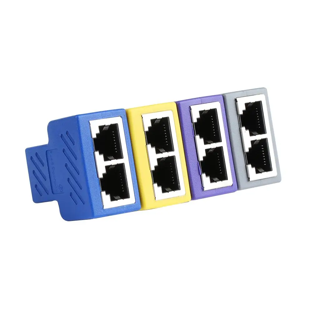 1 to 2 Ways LAN Extender Plug Tee Ethernet Network Cable RJ45 Splitter Adapter Connector 8P8C CAT6 Computer Cables | Компьютеры и офис