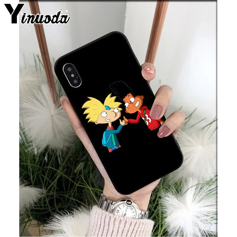 Yinuoda Hey Arnold TPU силиконовый мягкий черный чехол для телефона iPhone 5 5Sx 6 7 7plus 8 8Plus X XS MAX XR