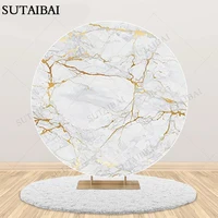 Round Backdrop Polyester Gold Marble Newborn Backdrop Cake Smash Birthday Photography Background Online Jewelry Photo Prop