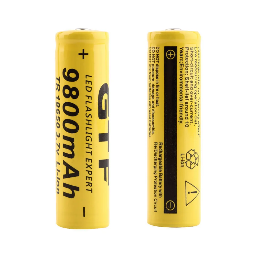 

4pcs/lot High Quality 9800mAh 3.7V 18650 Lithium ion batteries Rechargeable Battery For Flashlight Torch Free shipping