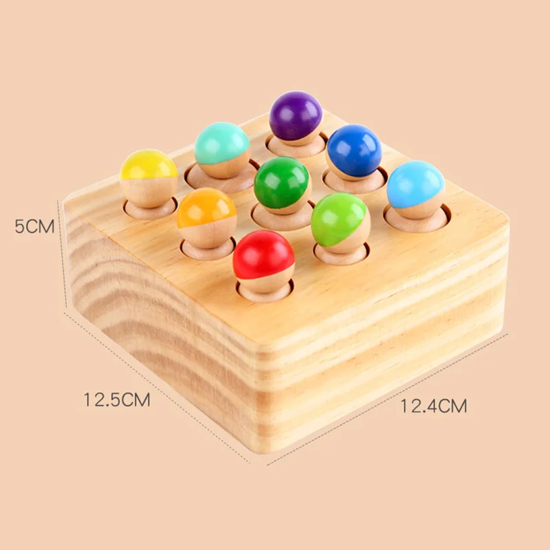 

Fun New Montessori Toys Hand-Eye Coordination Building Block Toy Wooden Rainbow Blocks Friends Peg Dolls Bodies Baby Toy Gift