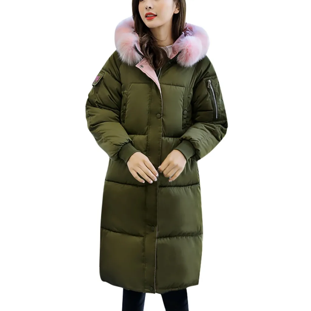 2019 Новое поступление модные женские пальто теплые тонкие по колено плотные с