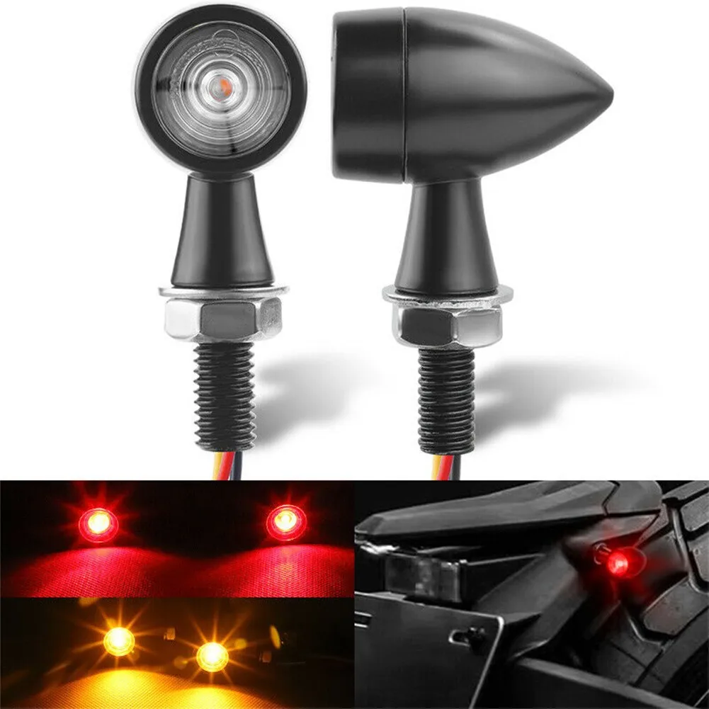 

2 Pcs Motorcycle Turn Signal Lights 12V LED Mini Turn Signal Indicator Brake Light Blinker Universal Motorcycle Parts