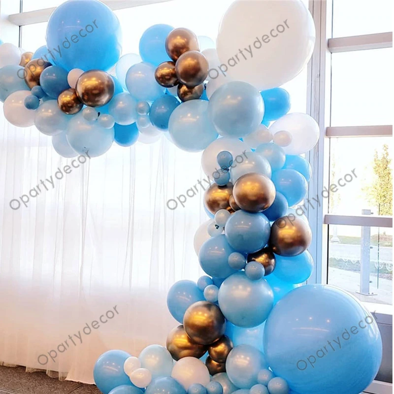 

Большая Пастельная белая и розовая гирлянда с воздушными шарами, хромированные металлические золотые шары для детей и взрослых, украшение ...