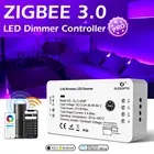 Умная Светодиодная лента Zigbee 3,0 Pro с регулятором яркости, пульт дистанционного управления с поддержкой Wi-Fi, голосового приложения, RF, работает с zigbee hub